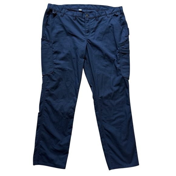 Carhartt Women’s Cargo Pants 18W Tall Blue Relaxed Fit Utility Workwear Plus - Picture 1 of 9